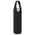 Linkidea Plastic Bottled Water Sleeve with Carry Strap Compatible with 16.9/20 Fl Oz Lifewtr, Smartwater, Portable Disposable Water Bottle Cover Holder for Outdoor, Black