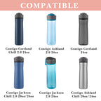 Linkidea 2 Pack Water Bottle Boot Compatible with Contigo Jackson Chill 2.0 20oz/24oz, Ashland Chill 20oz/24oz, Silicone Anti-Slip Bottle Bottom Bumper Protector (Ice Pink)