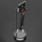 Linkidea Stainless Steel Razor Stand, Shaving Holder Weighted Acrylic Base, Compatible with Gillette ProGlide Power, Merkur 23C, Schick Hydro Sensitive (Silver)