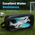 Linkidea 2 Pack Soccer Shoe Carrying Bag, Sports Cleats Storage Bag, Fit Up to US Men Size 13 Shoes, Compact Boots Duffle Bag with Water Resistant Design (Black)