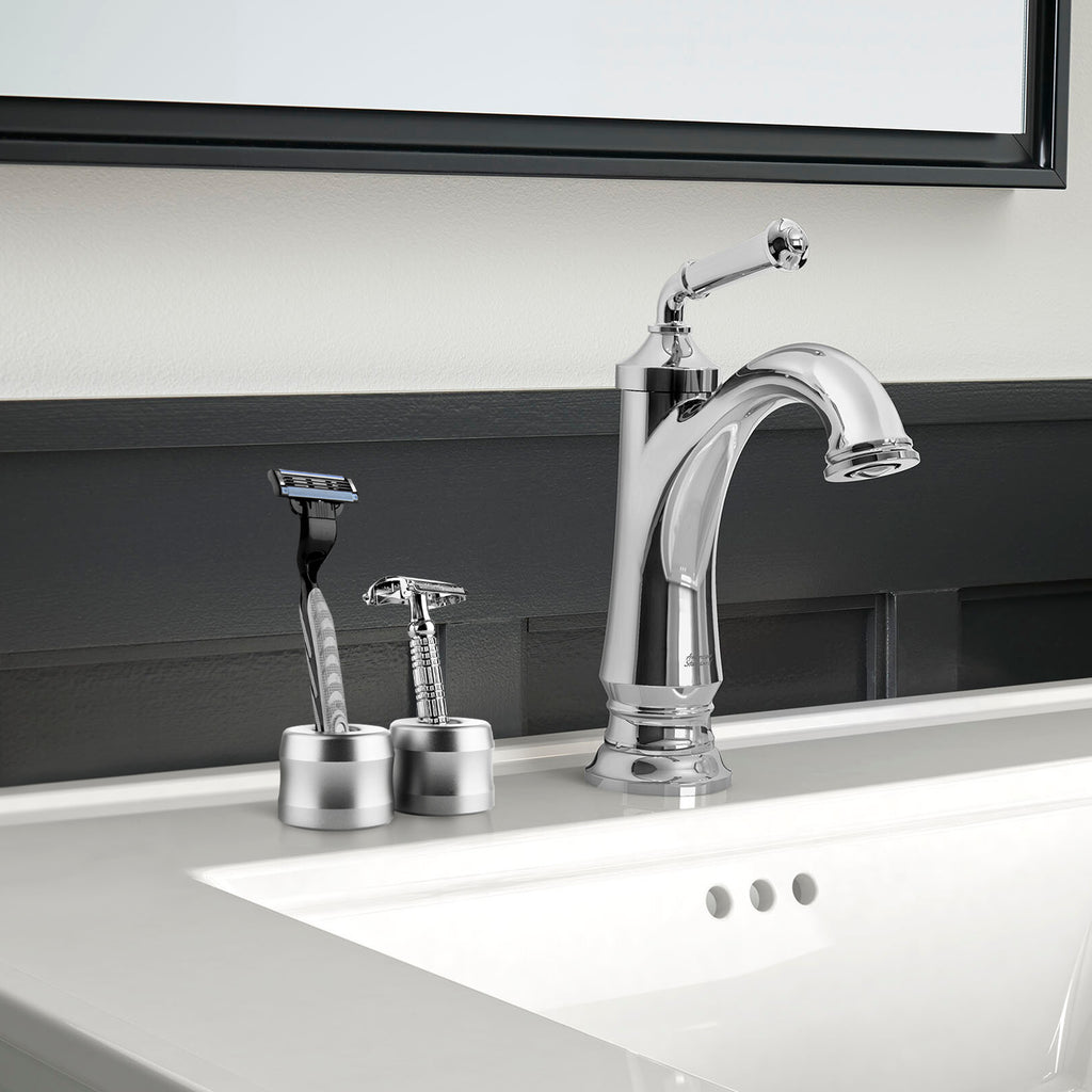 Linkidea 2 Pack Safety Razor Stand, Opening Dia 0.7" (18.5mm) Men's Shaving Stand for Bathroom Countertops, Compatible with Gillette Mach 3 (Silver)