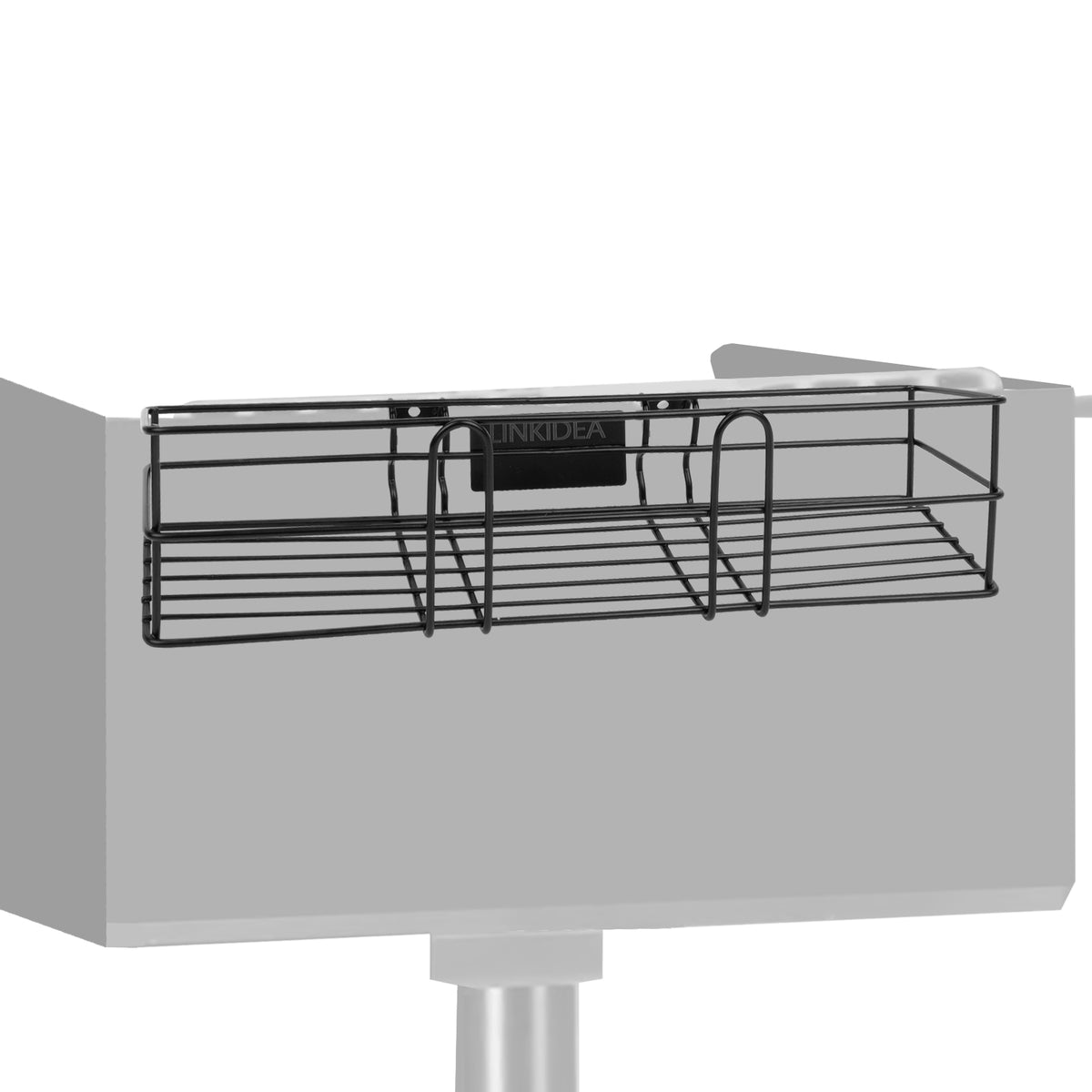 Linkidea BBQ Grill Spice Rack, Stainless Steel Clip-On Seasoning Holder for Charcoal Grills, No-Drill Grill Side Shelf Organizer for Sauces & Tools, Outdoor Cooking Accessory