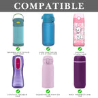 Linkidea Plush Water Bottle Carrier with Strap Compatible with Thermos FUNTAINER Steel/Tritan 12oz/16oz, Warm Gray Rabbit Waterbottle Sling Bag Holder with Shoulder Strap
