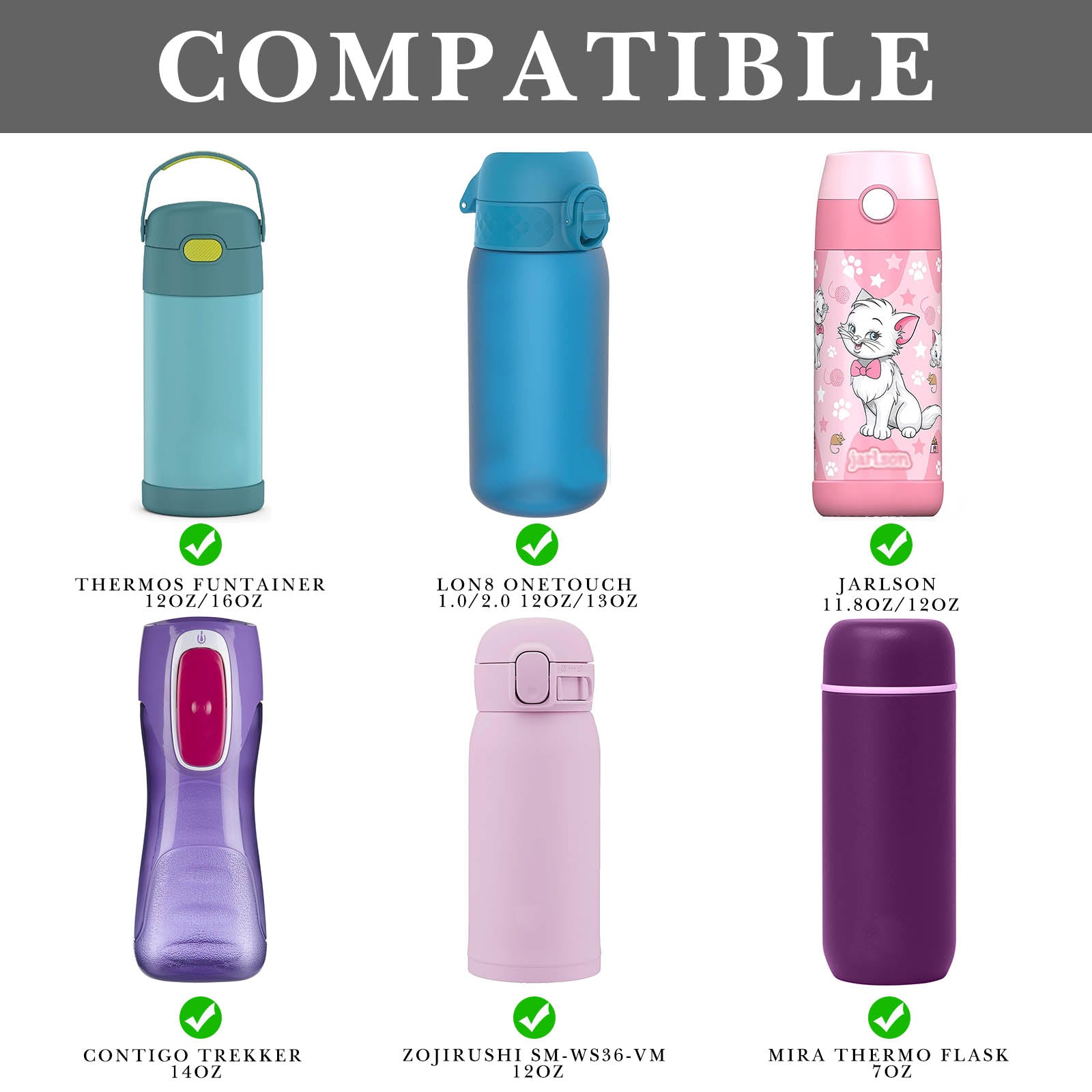 Linkidea Plush Water Bottle Carrier with Strap Compatible with Thermos FUNTAINER Steel/Tritan 12oz/16oz, Warm Gray Rabbit Waterbottle Sling Bag Holder with Shoulder Strap