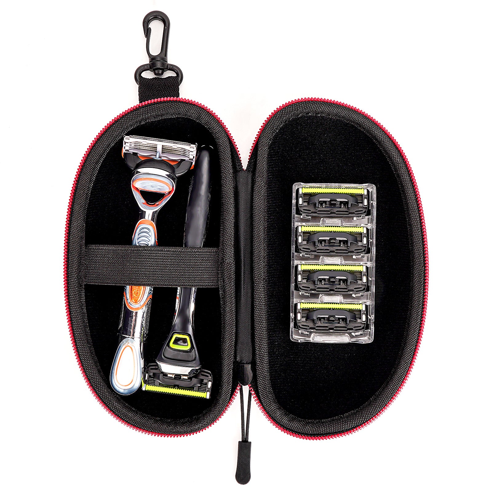 Linkidea EVA Razor Travel Case, Razor Blade Replacement Travel Case Bag, Travel Protect Razor Men Bag Compatible with Fusion 5 Power (Black)