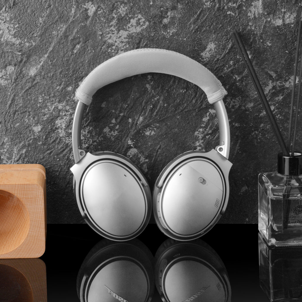 Linkidea Headband Protector Compatible with Bose QuietComfort QC45/ QC35/ QC25/ QC15 Headphones, Replacement Headband Cover, Flex Fabric Head Top Pad Easy DIY Installation (Grey)