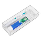 Linkidea Drawer Toothbrush Holder with Toothpaste Storage, Acrylic Organizer for Bathroom Vanity, Compatible with Colgate ExtraClean, Oral-B iO Series (Transparent)