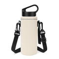 Linkidea Water Bottle Carrier with Shoulder Strap Compatible with Hydroflask Standard Mouth 18oz, CamelBak Carry Cap 20oz,Waterbottle Sling Bag Holder (Off White)