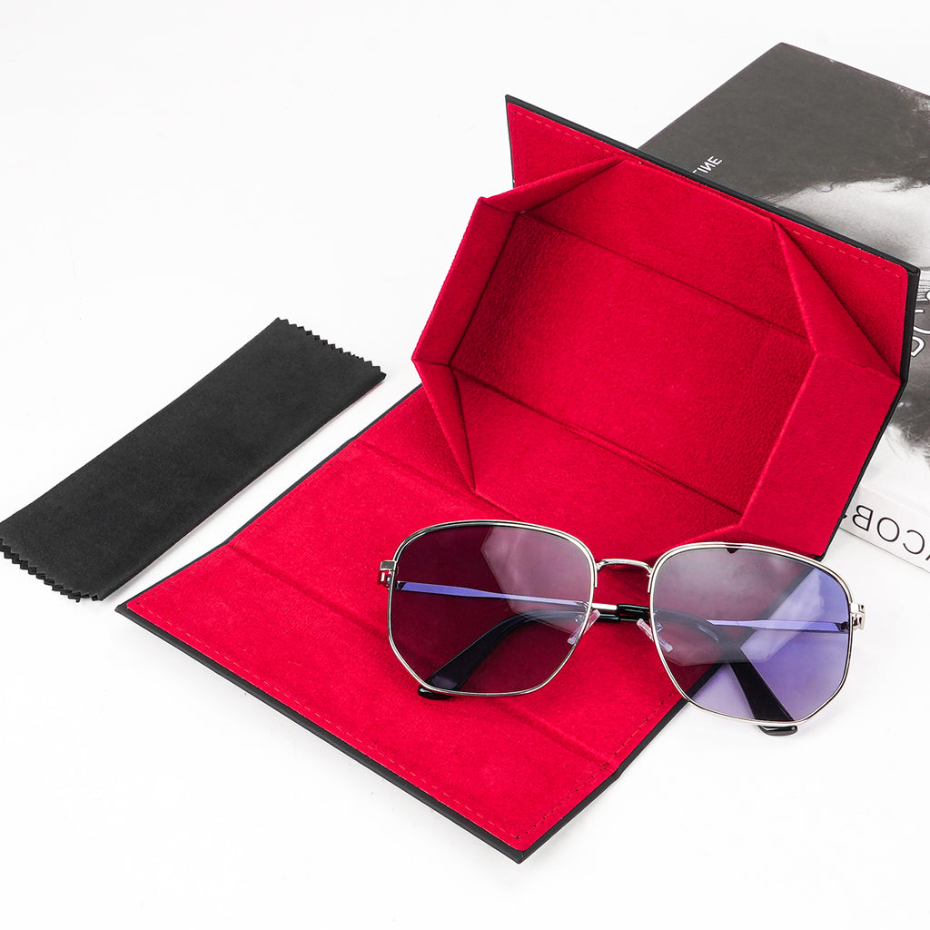 Extra Large Hard Shell Sunglasses Case, Vegan Leather Sun Glasses Storage Bag Pouch Organizer Compatible with Gucci GG0529S GG0941S Balenciaga BB0041S BB0229S (XL, Black)