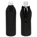 Linkidea Disposable Water Bottle Sleeve Compatible with Smartwater 16.9/20Fl Oz, Evian 16.9Fl Oz, Insulated Neoprene Plastic Bottled Water Cover with Lockable Zipper (2 Pack/Black)