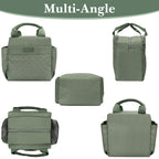 Linkidea Lunch Bag for Women, Large Leak Proof Lunch Tote Cooler, Lunch Tote Bag with Bottle Holder and Side Pockets, Compatible with NatraProw, LOVINA, Caperci (Military Green)