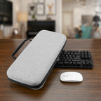Linkidea Hard Travel Case for TKL Tenkeyless Wireless/Wired Keyboard, Computer 87 Keys Keyboard Carrying Case Protective Storage Box Bag (Grey)