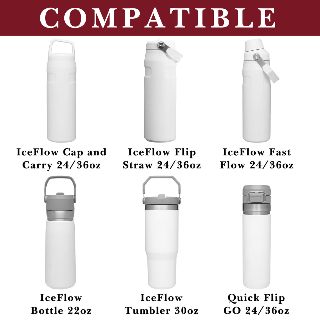 Linkidea Water Bottle Carrier with Strap Compatible with Stanley Quick Flip GO 24/36oz, IceFlow Fast Flow 24/36oz, Waterbottle Sling Bag Holder, Shoulder Strap with Phone Mesh Pocket, Red