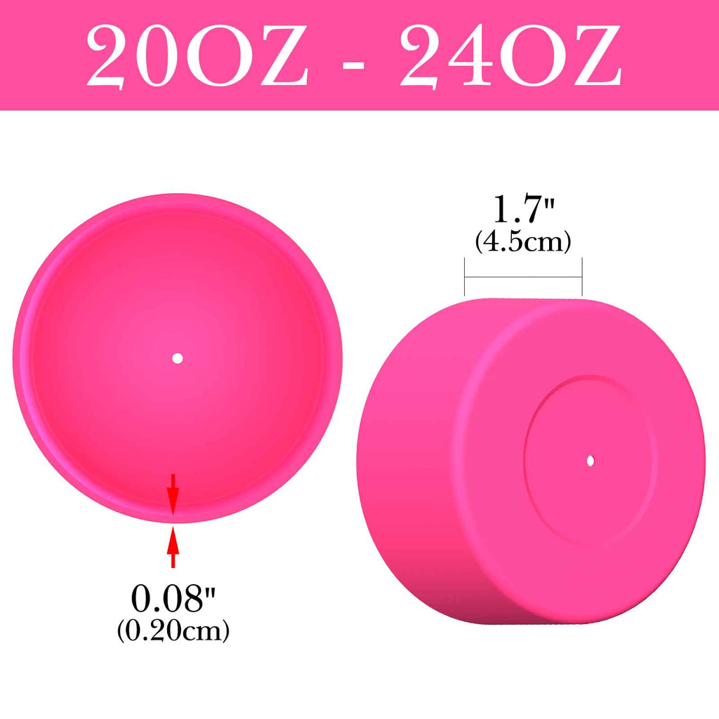 Linkidea 2 Pack Water Bottle Boot Compatible with Contigo Jackson Chill 2.0 20oz/24oz, Cortland 24oz, Silicone Anti-Slip Bottle Bottom Bumper Protector (Pink)