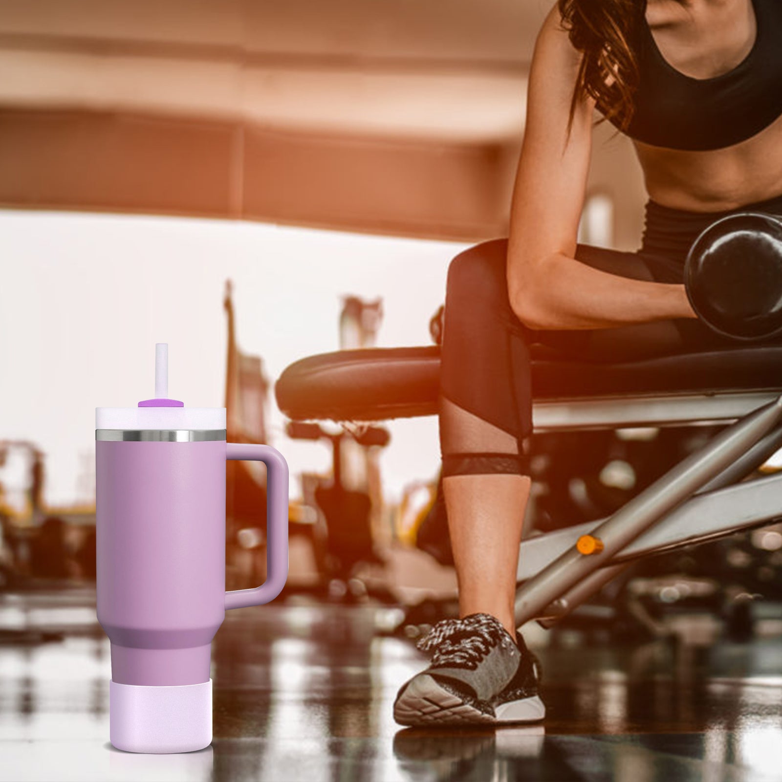 Linkidea 2 Pack Water Bottle Boot Compatible with Stanley Quencher H2.0 20oz/30oz/40oz, IceFlow Flip 20oz/30oz Tumbler, Silicone Bottle Bottom Sleeve Cover Bumper Protector (Orchid)