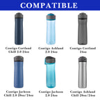 Linkidea 2 Pack Water Bottle Boot Compatible with Contigo Jackson Chill 2.0 20oz/24oz, Ashland Chill 20oz/24oz, Silicone Anti-Slip Bottle Bottom Bumper Protector (Deepsea Blue)