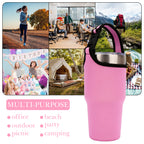 Linkidea 2 Pack Neoprene Tumbler Carrier with Strap Compatible with YETI Rambler Tumbler 30oz, Greens Steel Beast Tumbler 30oz, Waterbottle Sling Bag Holder with Shoulder Strap (Pink)