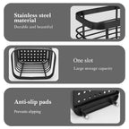Linkidea Electric Toothbrush Holder, Stainless Vanity Toothpaste Stand, Single Slot Organizer Compatible with Oral-B iO Series, Philip Sonicare ProtectiveClean (Black)