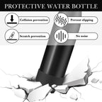 Linkidea 2 Pack Water Bottle Boot Compatible with 25oz ORIGINAL, BJPKPK, Konokyo 25oz Cola Shaped Bottles, Silicone Bottle Boot Bottom Sleeve Cover Protector, Bottle Bumper (Black)