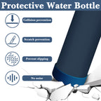 Linkidea 2 Pack Water Bottle Boot Compatible with YETI Rambler Bottle 26oz, Yonder 34oz, Silicone Anti-Slip Bottle Bottom Sleeve Bumper Protector (Navy Blue)