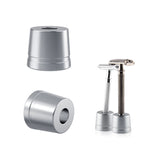 Linkidea 2 Pack Safety Razor Stand, Opening Dia 0.5" (13mm) Men's Shaving Razor Holder, Razor Holder for Bathroom Countertops Compatible with Shaving Revolution (Brushed Silver)