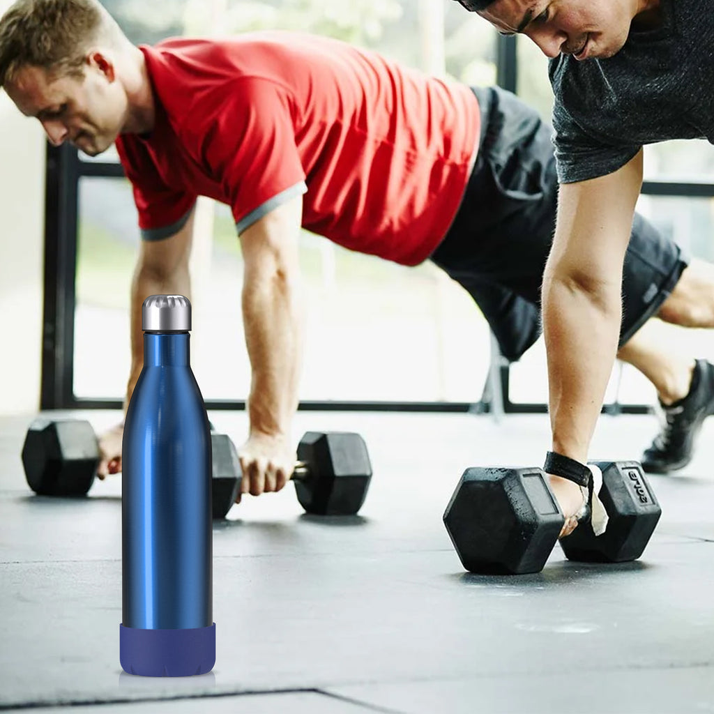 Linkidea 2 Pack Water Bottle Boot Compatible with 25oz ORIGINAL, BJPKPK, Konokyo 25oz Cola Shaped Bottles, Silicone Bottle Boot Bottom Sleeve Protector, Bottle Bumper (Navy Blue)