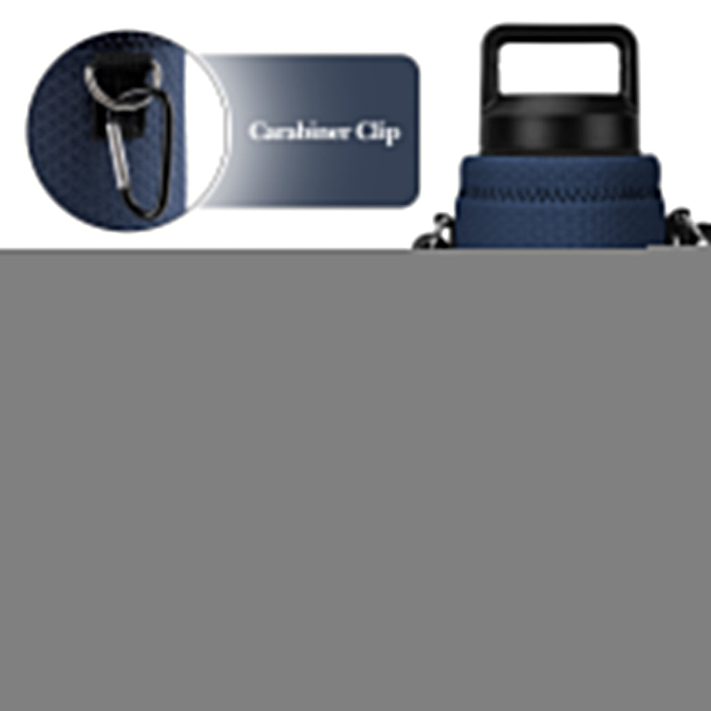 Linkidea Water Bottle Carrier with Strap Compatible with YETI Rambler Bottle 26oz/36oz, Waterbottle Sling Bag Holder with Shoulder Strap, Navy Blue