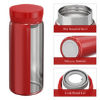 Linkidea 7oz (200ml) Mini Water Bottle, Vacuum Insulated Stainless Steel Bottle for Hot & Cold Drinks, Spill-Proof Small Bottle Fit Handbag, Purse and Pocket (Red)