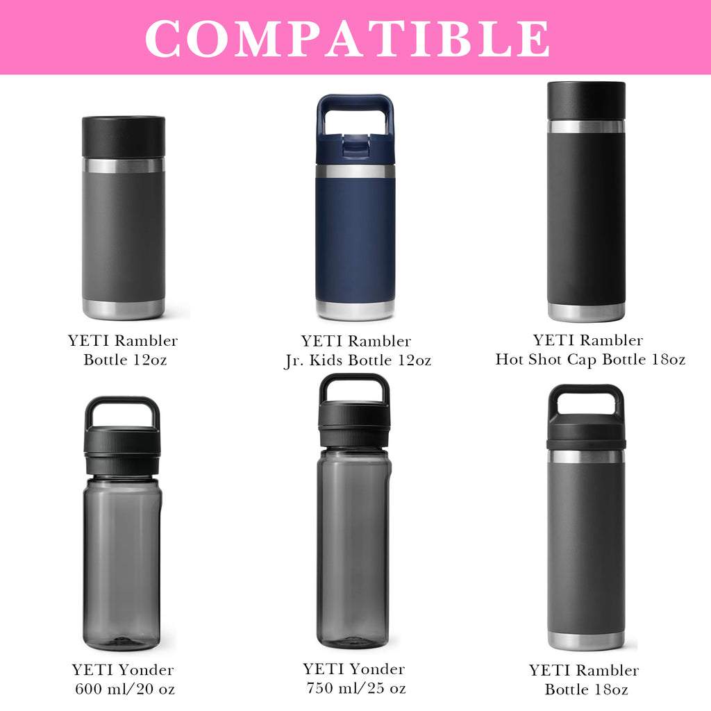 Linkidea Water Bottle Boot Compatible with YETI Rambler Jr. Kids 12oz, Rambler 12oz/18oz, Yonder 20oz/25oz, Silicone Anti-Slip Bottle Bottom Sleeve Bumper Protector (Pink / 2 Pack)