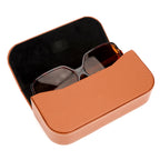 Linkidea Oversized Sunglasses Case, Large Frame Glasses Case for Sunglass, Eyeglasses Travel Bag Compatible with Rayban Aviator Reverse/New Wayfarer/Various Brand Models (Brown)