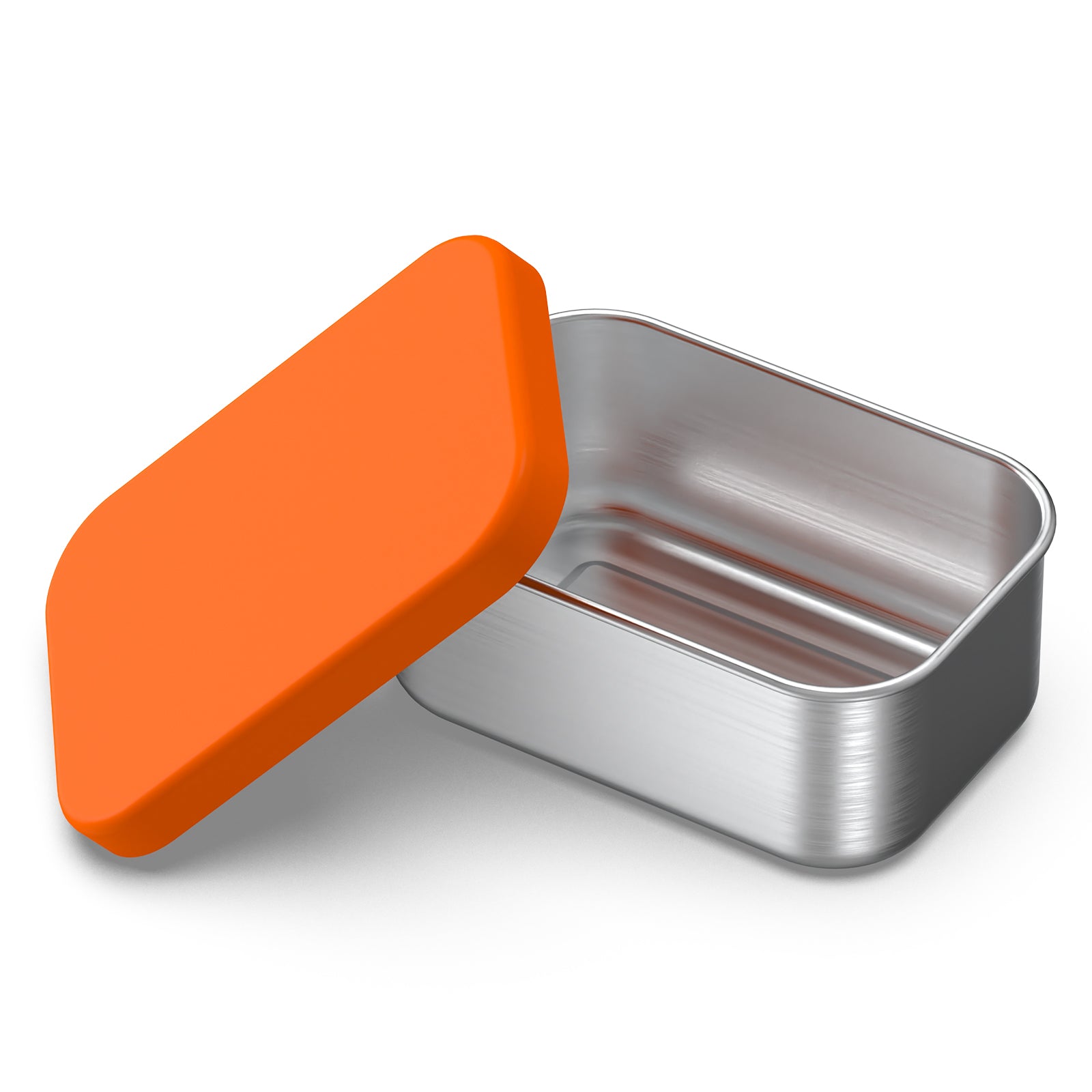 Linkidea 304 Stainless Steel Rectangle Bento Lunch Box, with Silicone Lids Dishwasher Safe, Plastic Free Storage Bento Box Container (12oz)