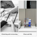 Linkidea Countertop Toothbrush Holder for Shower, Stainless Steel Stand for Manual Toothbrush, Toothpaste, 4 Slot Organizer Compatible with Colgate ExtraClean, Oral-B CrossAction
