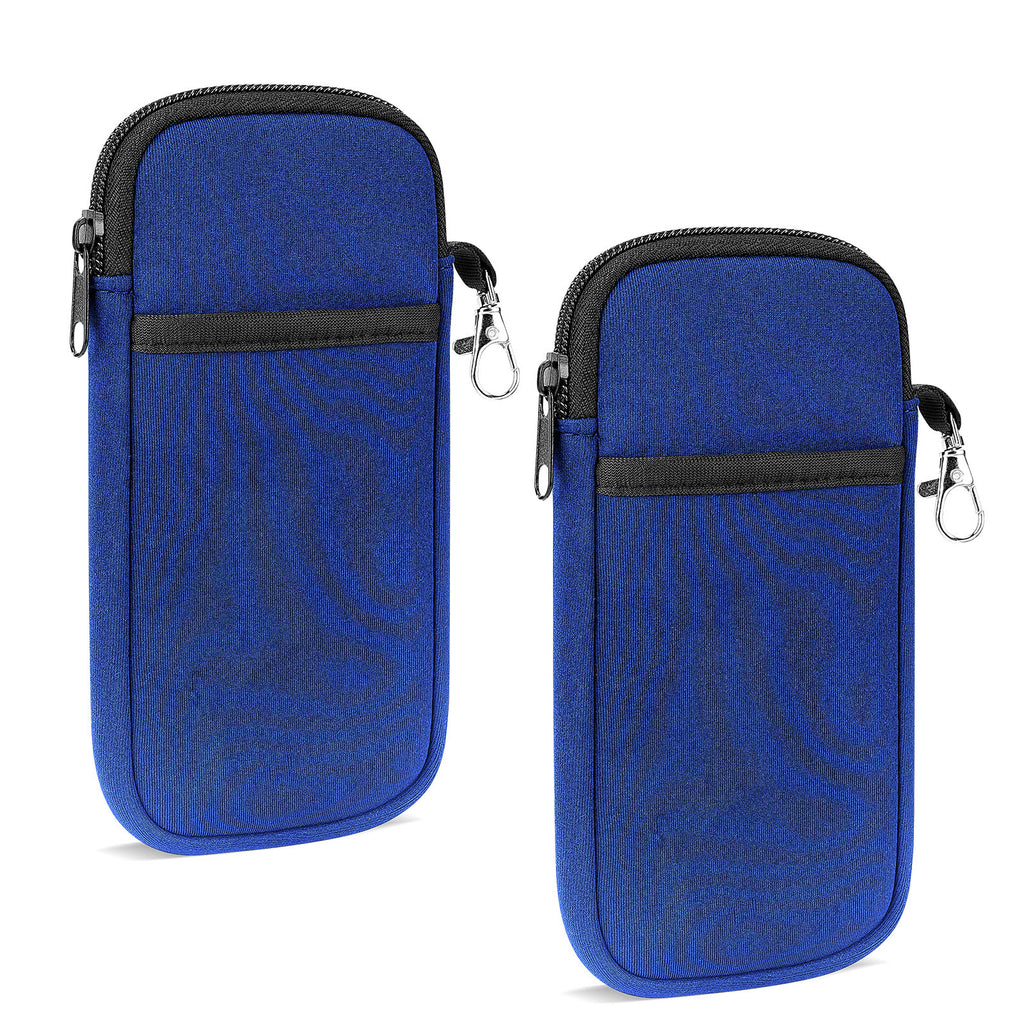 Linkidea Oversized Sunglasses Case 2 Pack, Large Frame Glasses Case for Sunglasses, Eyeglasses Travel Bag Compatible with QUAY NIGHTFALL/HIGH KEY TWIST Ray-Ban Aviator Max (Blue)