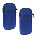 Linkidea Oversized Sunglasses Case 2 Pack, Large Frame Glasses Case for Sunglasses, Eyeglasses Travel Bag Compatible with QUAY NIGHTFALL/HIGH KEY TWIST Ray-Ban Aviator Max (Blue)