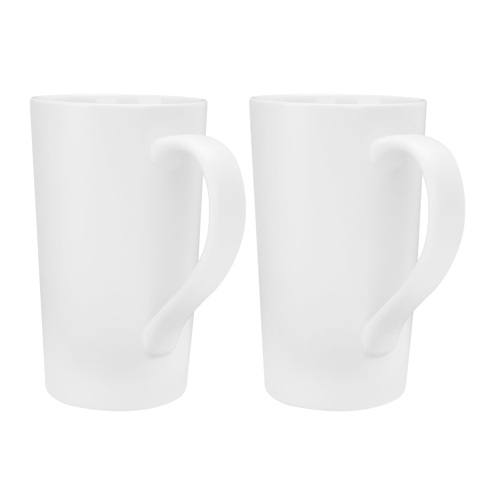 Linkidea 20oz Extra Large Tea and Coffee Mugs, Set of 2 Ceramic Tall Coffee Mugs with Handles, Teacups Large Capacity Cup for Latte, Beer, Hot Cocoa, Microwave and Dishwasher Safe, White