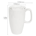 Linkidea 19oz Ceramic Coffee Mug with Slide Lid, Large Mug with Handle, Reusable Drinking Cup, Microwave and Dishwasher Safe
