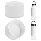 Linkidea 2 Pack Water Bottle Boot Compatible with Hydro Flask Wide Mouth 12oz/14oz/16oz/18oz/20oz, Silicone Bottle Bottom Sleeve Bumper Protector (White)