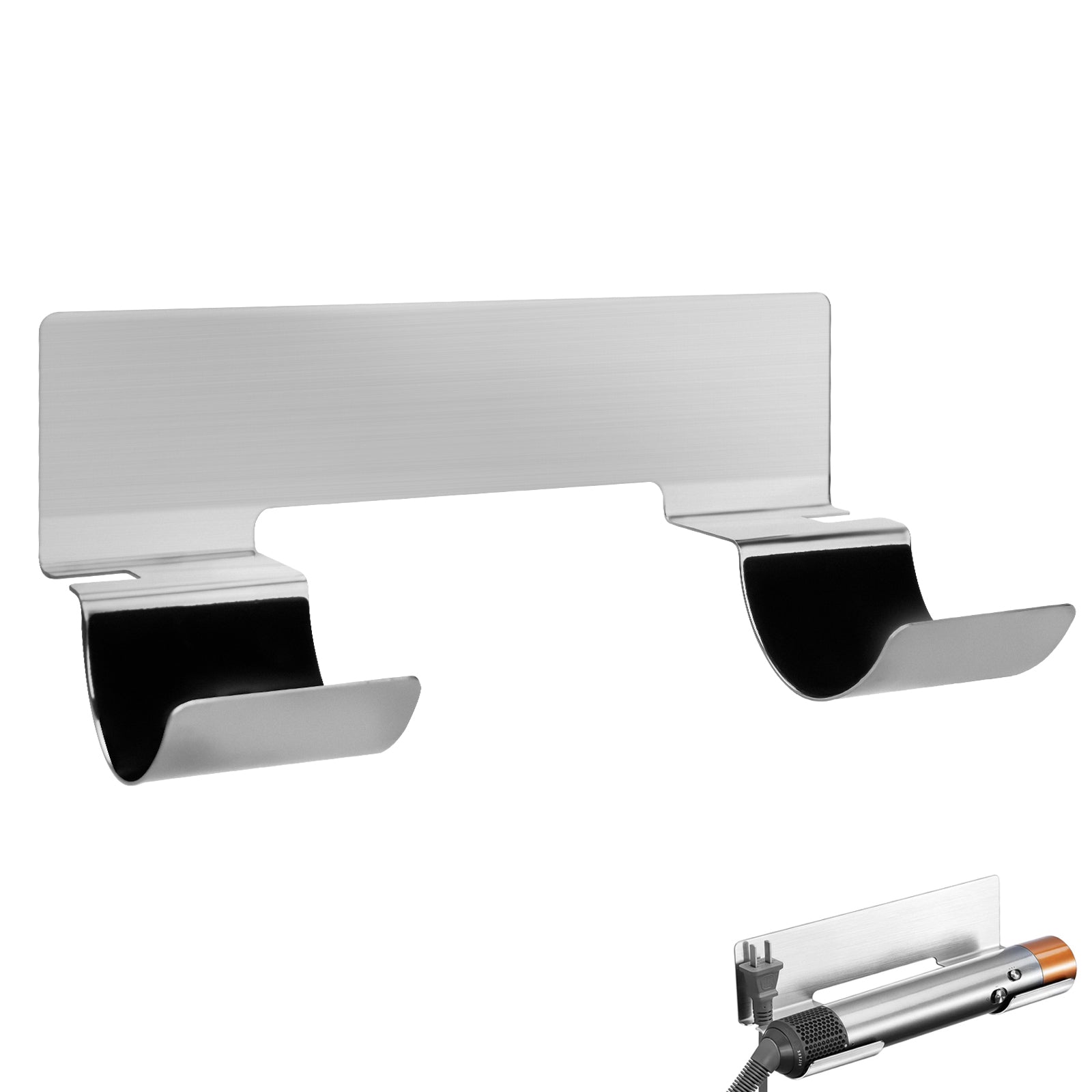 Linkidea Hair Dryer Holder, Stainless Steel Hair Tool Organizer with Adhesive, Wall Mounted Hair Tools Holder Fits Curling Wands, Hair Straightener Organize