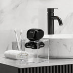 Linkidea Acrylic Shaver Rinse Stand, Electric Shaver Cleaning Holder Compatible with Skull Shaver Pitbull PRO GX5 Head & Face Shaver (Clear)