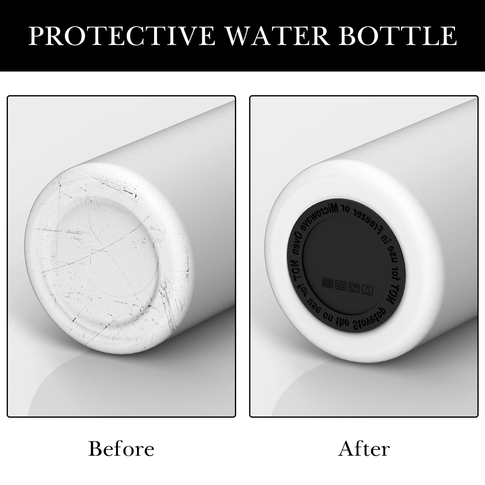 Linkidea 6 Pack Water Bottle Bottom Pad Compatible with Owala FreeSip 32oz/40oz, Twist 32oz/40oz, Flip 32oz/40oz, Silicone Anti-Slip Waterbottle Base Silencer Protector
