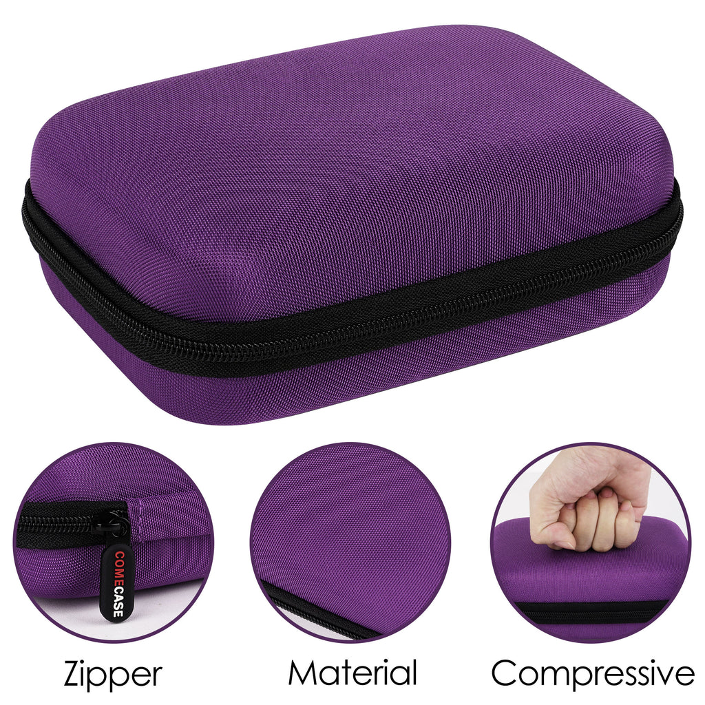 Linkidea Small Hard Case Battery Organizer Storage Box, Portable Holder and Carrying Container for 32 AA AAA Cells, Compact Travel Storage Case (Purple)