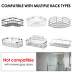 Linkidea Shower Caddy Shelf Hooks, Stainless Steel Wall Mounted Hanger Organizer for Loofah, Body Brush, Razor, Bath Sponge, Towel, Rust Resistant Bathroom Storage, Silver 4 Pack