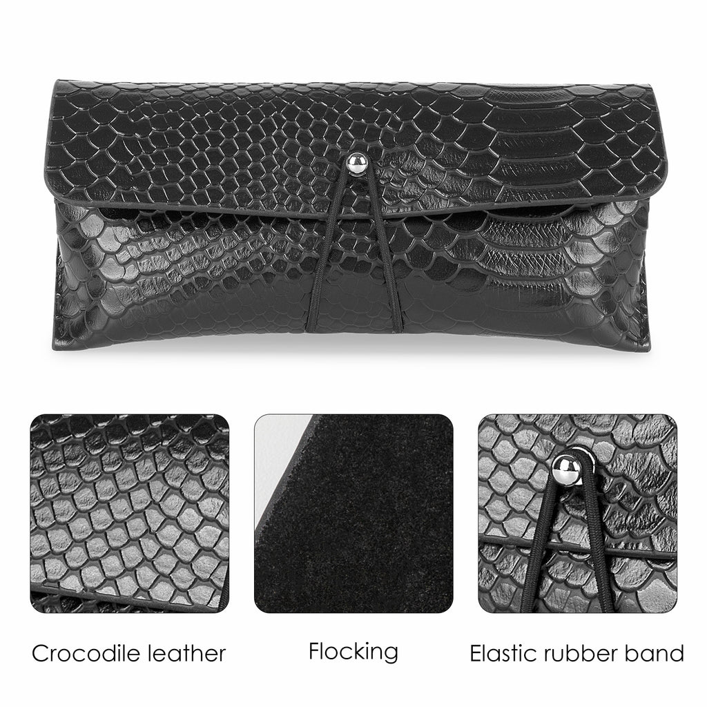 Extra Large Sunglasses Soft Case, Vegan Leather Sun Glasses Organizer Pouch Bag Compatible with DIOR Missdior B1U EverDior A1U Gucci GG0595S GG0875S GG0351S GG1087S Versace VE4395 (XXL)