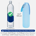 Linkidea 2 Pack Disposable Water Bottle Sleeve Compatible with Smartwater 33.8 Fl Oz, LIFEWTR 33.8 Fl Oz, Insulated Neoprene Plastic Bottled Water Cover with Lockable Zipper, Light Blue