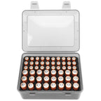 Linkidea Battery Organizer Case Holds 24 AA & 30 AAA Batteries, Durable Portable Storage Box for Home, Travel, Camping, Large Capacity Batteries Storage Solution