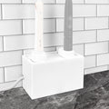 Linkidea Bathroom Electric Toothbrush and Razor Cable Organizer Box, Vanity Hide Cord Organizer, Charger and Power Strip Storage Box, Keep Outlet Clutter Free and Clean (White)