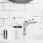 Linkidea 2 Pack Portable Toothbrush Case, 3 in 1 Toothpaste Travel Case Holder, Detachable Travel Toothbrush Holder, Toothbrush Travel Case with Handle (Blue+White)