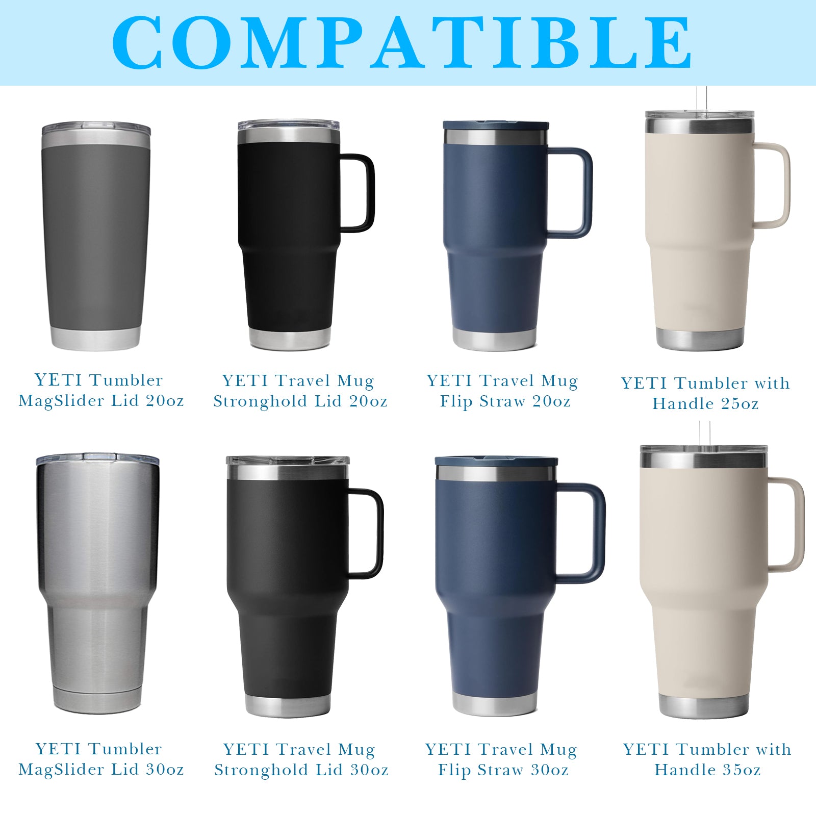 Linkidea 2 Pack Water Bottle Boot Compatible with YETI Tumbler 20oz/30oz, Travel Mug 20oz/30oz, Silicone Anti-Slip Waterbottle Bottom Sleeve Cover Protector (Blue)