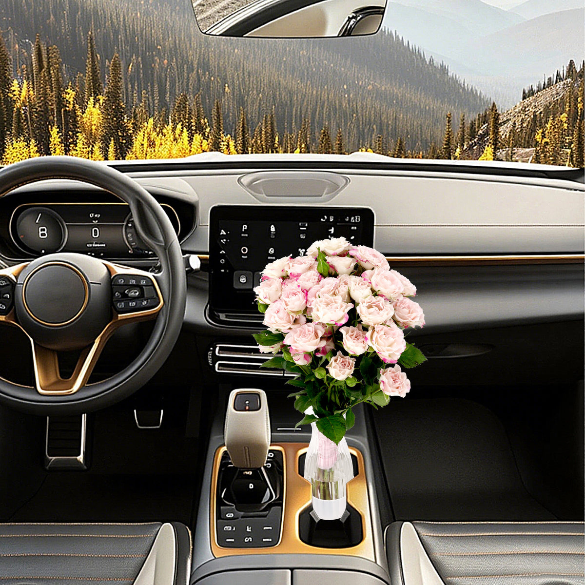 Unbreakable Car Vase for Cup Holder - Durable Plastic Design, Compatible with Most Vehicle Cup Holders, Ideal Decorative Accessory for Cars, Trucks, and SUVs