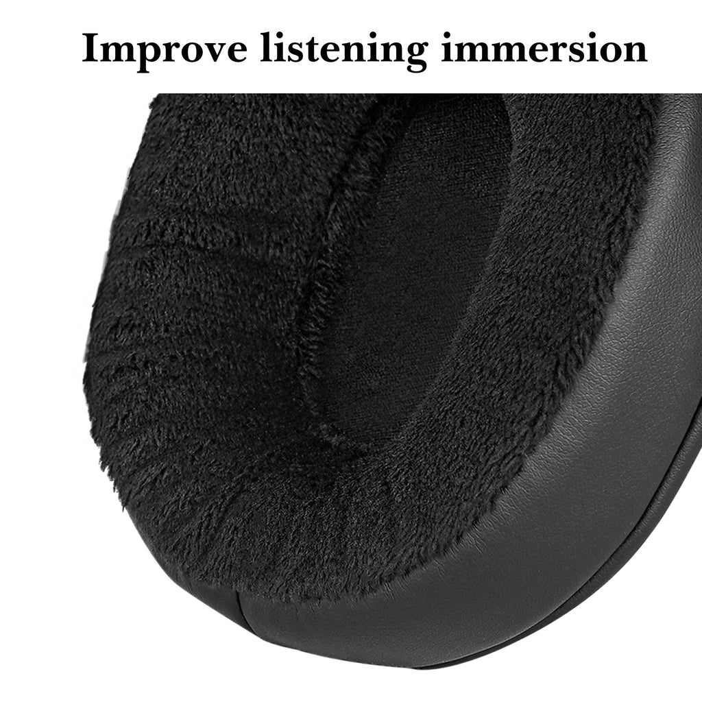 Linkidea Hybrid Velour Replacement Ear Pads for Audio-Technica ATH-M50X, M50XBT2, M40X, M70X and MSR7, Extra Thick Memory Foam Ear Cushions, Black